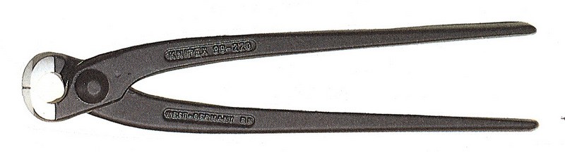TENAGLIE PER CARPENTIERE FERRAIOLO KNIPEX Art. 9900 in acciaio speciale, manici bonderizzati neri, teste pulite mm. 250