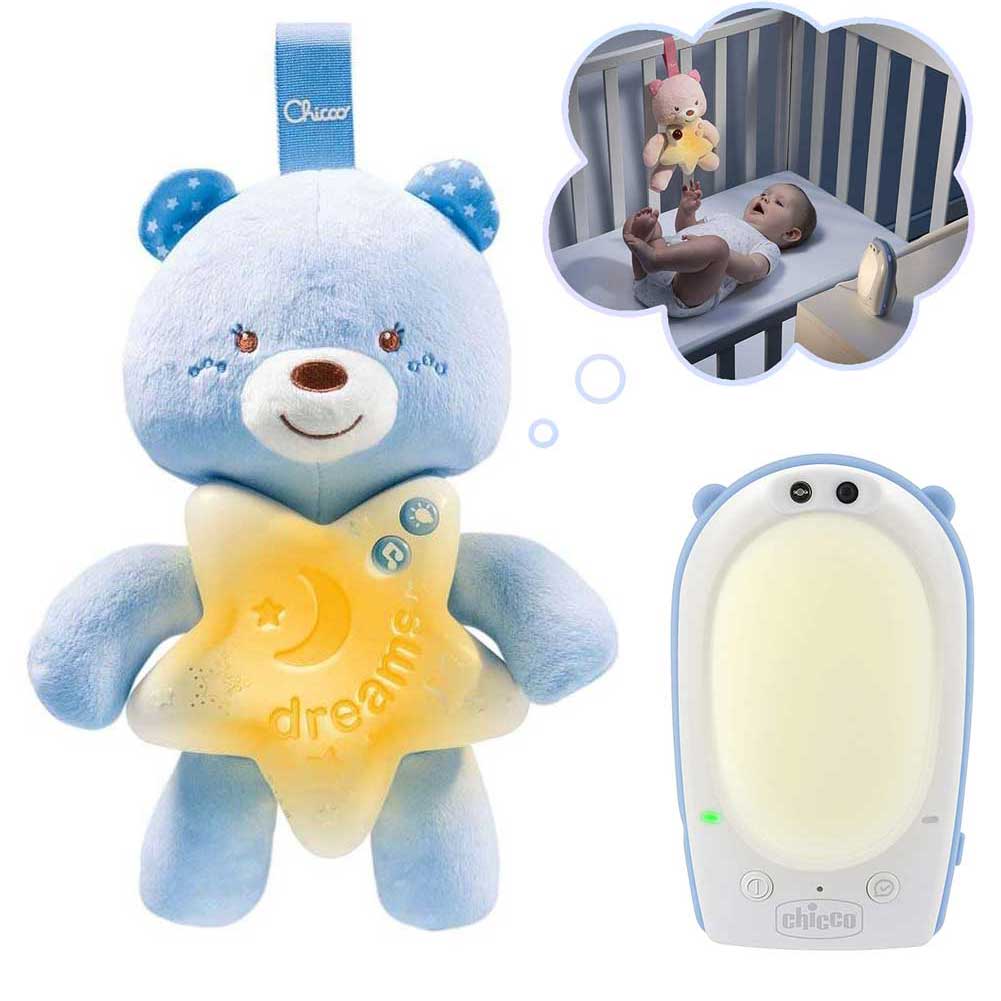 Chicco Goodnight Friends Bear Baby Monitor e Pannello Bimba Touch Azzurro