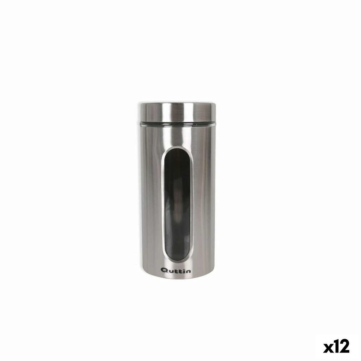 Vaso Quttin Trasparente Argentato Vetro Acciaio 1,5 L 10 x 10 x 22,8 cm (12 Unità)