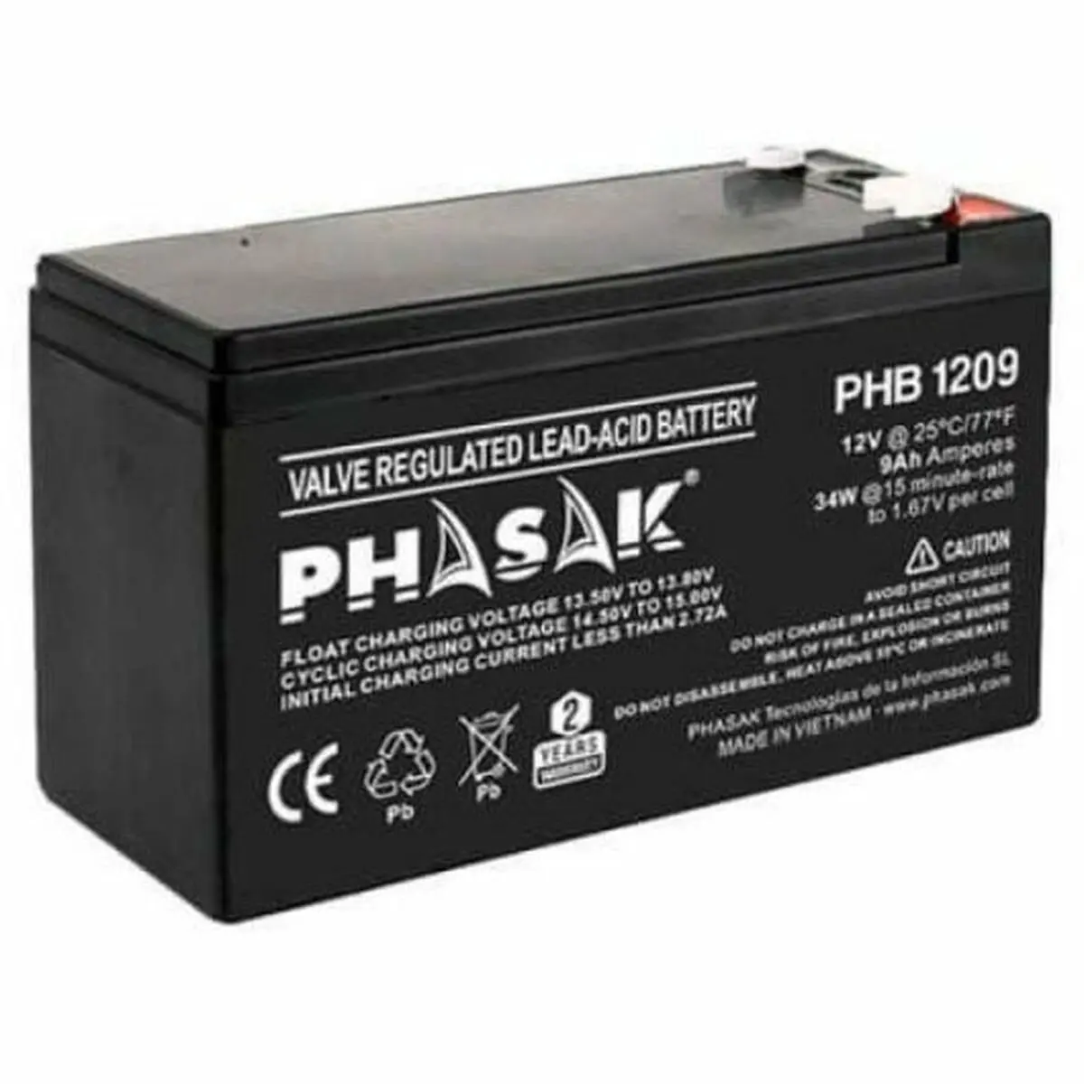 Batteria per Gruppo di Continuità UPS Phasak PHB 1209 12 V