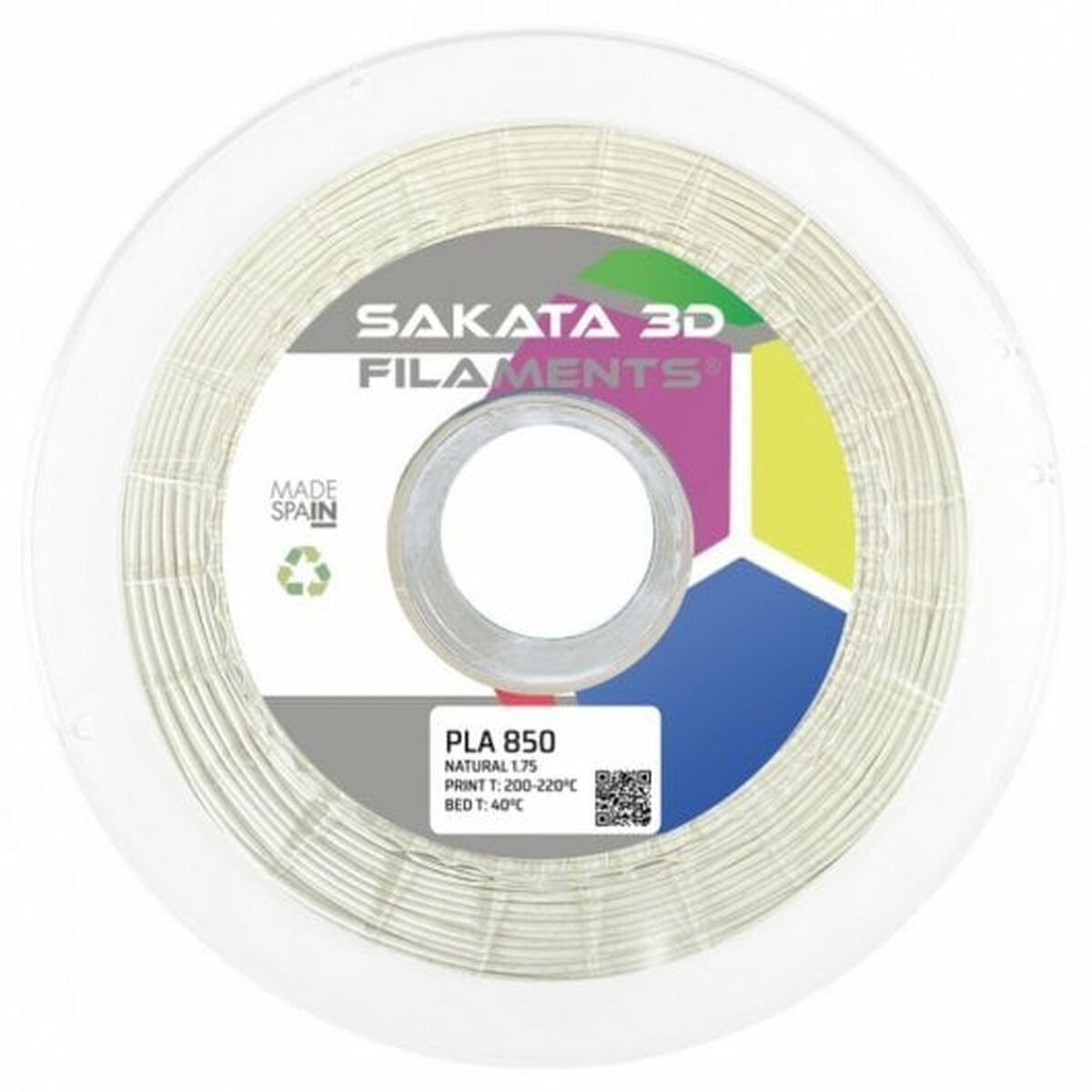 Bobina di Filamento Sakata 3D PLA 3D850 Bianco Ø 1,75 mm