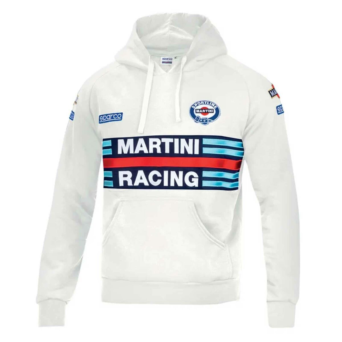 Felpa con Cappuccio Sparco Martini Racing S Bianco