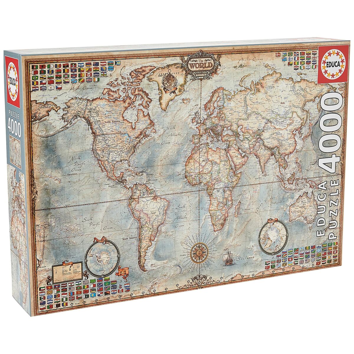 Puzzle Educa 14827 World Map 4000 Pezzi