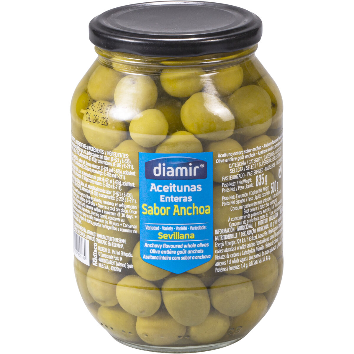 Olive Diamir 835 ml Ripiene di Acciughe