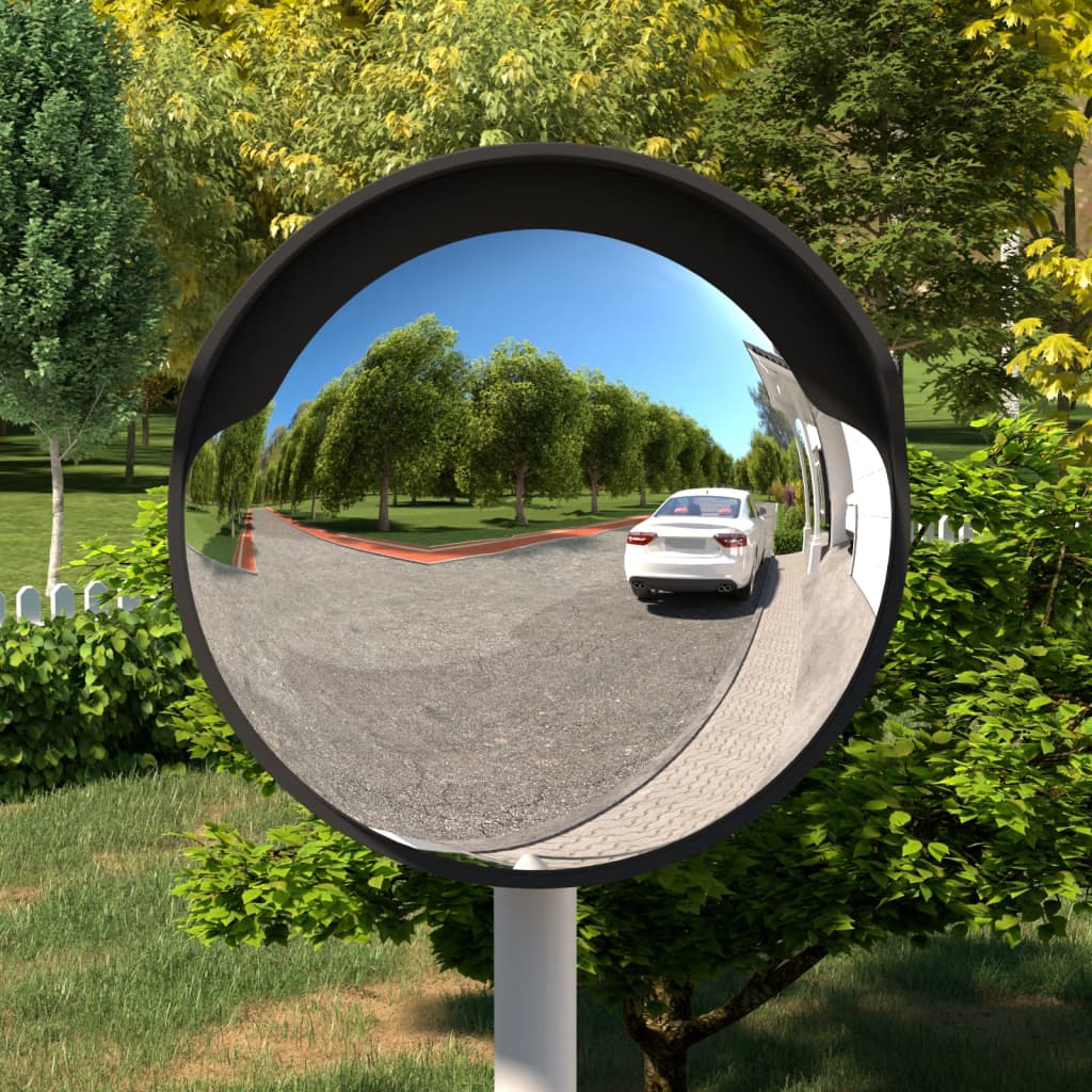 vidaXL Specchio per Traffico Convesso Nero Ø45 cm in Policarbonato