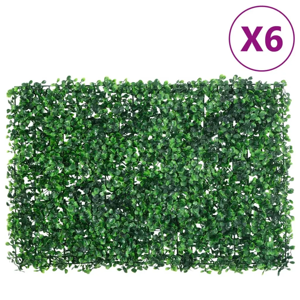 Recinzione Foglie Arbusti Artificiali 6 pz Verde 40x60 cm