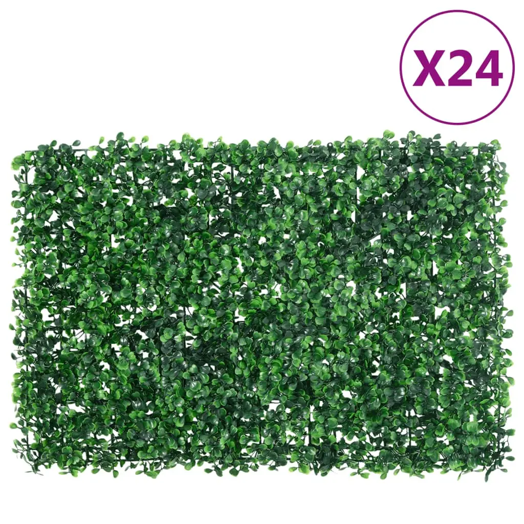 Recinzione Foglie Arbusti Artificiali 24 pz Verde 40x60 cm