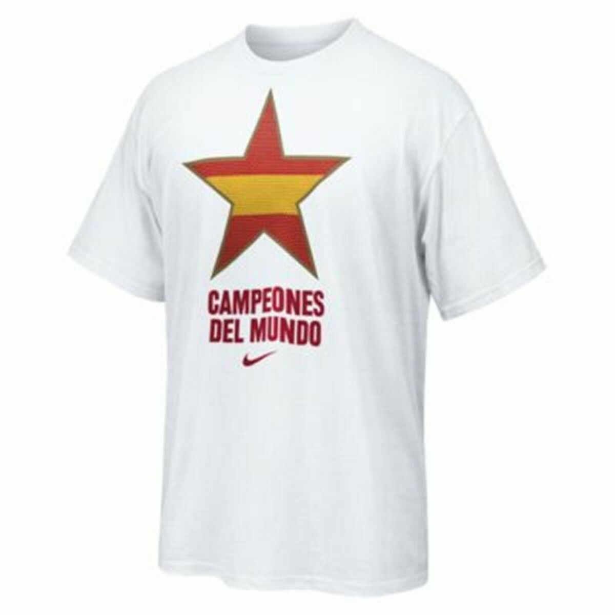 Maglia a Maniche Corte Uomo Nike Estrella España Campeones del Mundo 2010 Bianco
