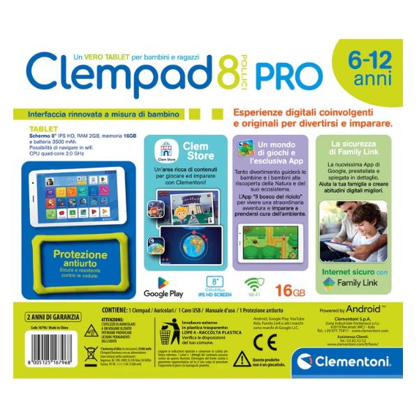 CLEMPAD PRO  8  6-12 ANNI