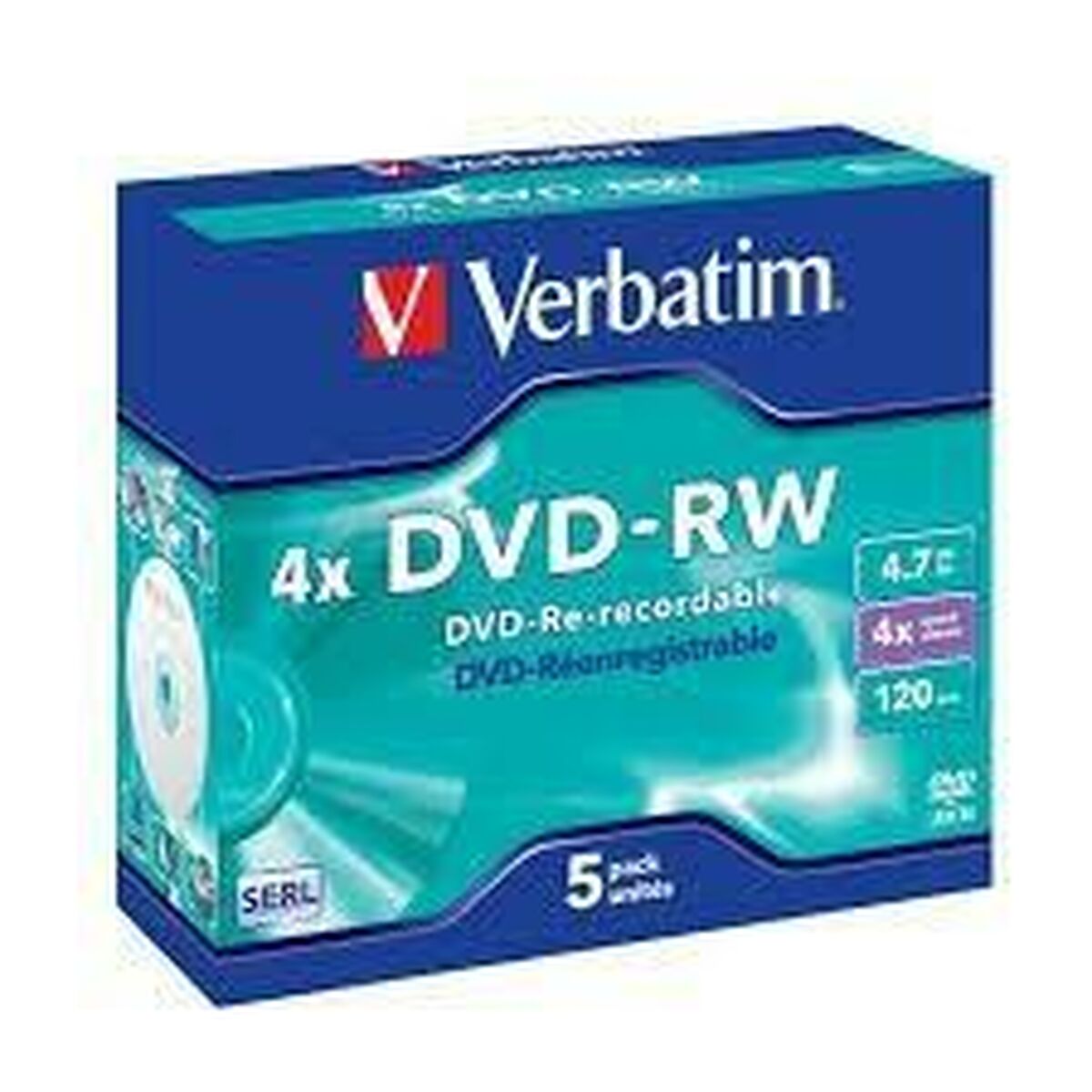 DVD-RW Verbatim 5 Unità Nero 4,7 GB 4x (5 Unità)