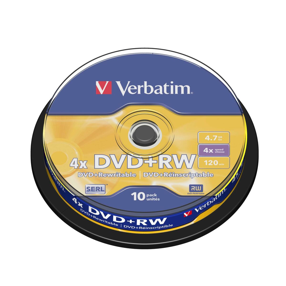 DVD-RW Verbatim    10 Unità Nero Multicolore 4,7 GB 4x (10 Unità)