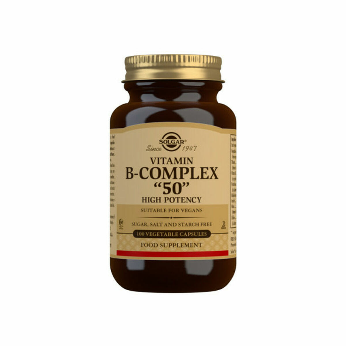 Vitamina B-Complex 50 High Potency Solgar Complex 100 Capsule Capsule vegetali