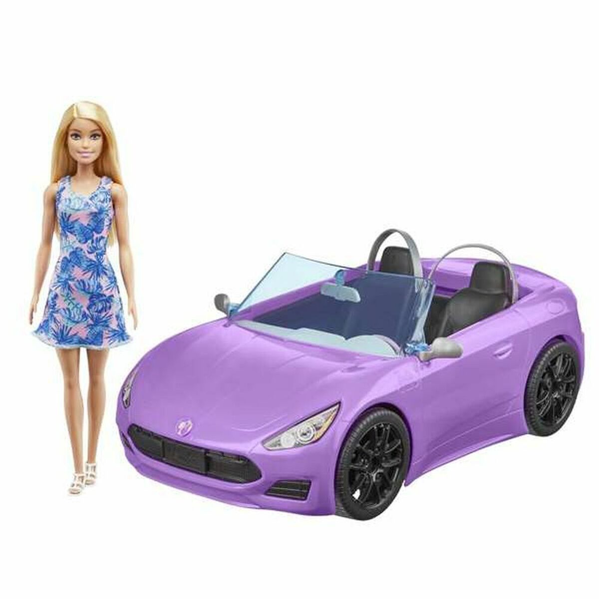 Bambola Barbie And Her Purple Convertible