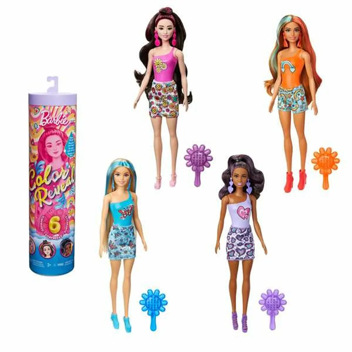 Bambola Barbie Color Reveal Serie Ritmo Arcobaleno