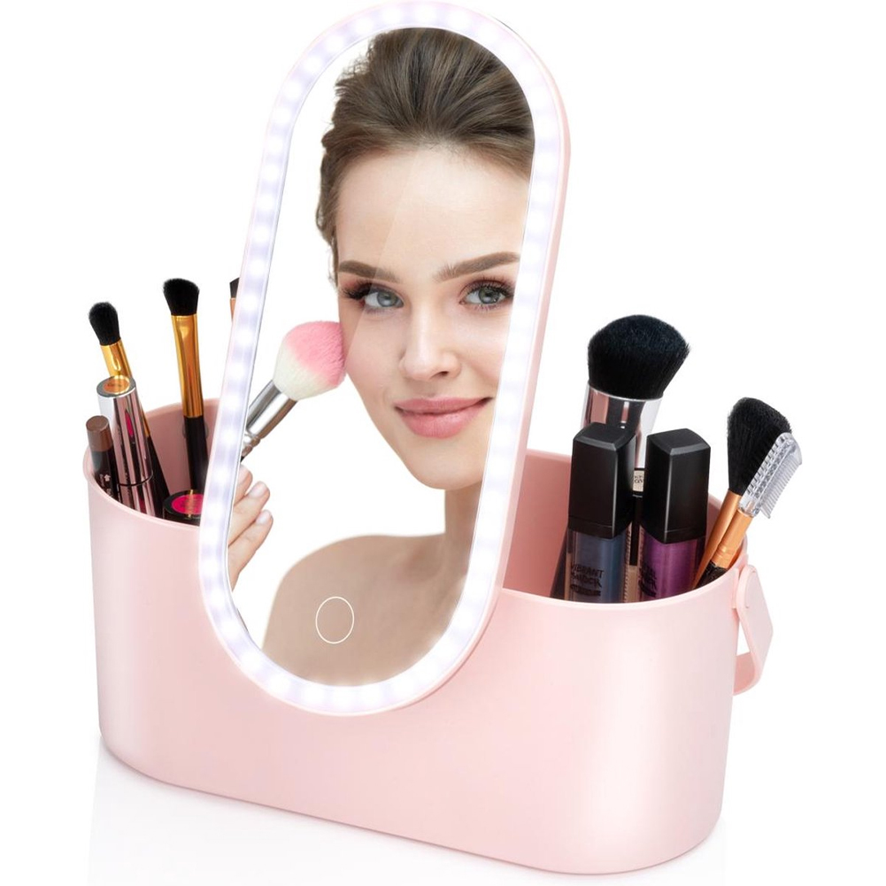 Organizer Beauty Case Make Up con Specchio Led Regolabile e Ricaricabile USB (1)