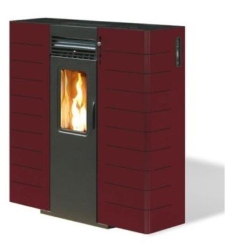 STUFA A PELLET KING SLIM 10 kW CANALIZZATA bordeaux MADE IN ITALY