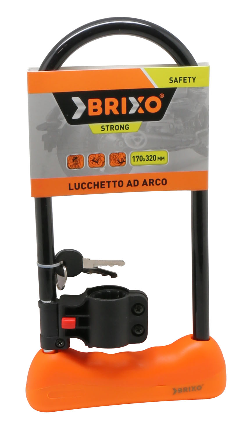 LUCCHETTO BRIXO AD ARCO PER MOTO STRONG 170X320MM