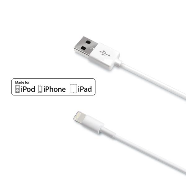 USB-A TO LIGHTNING 12W CABLE WHITE