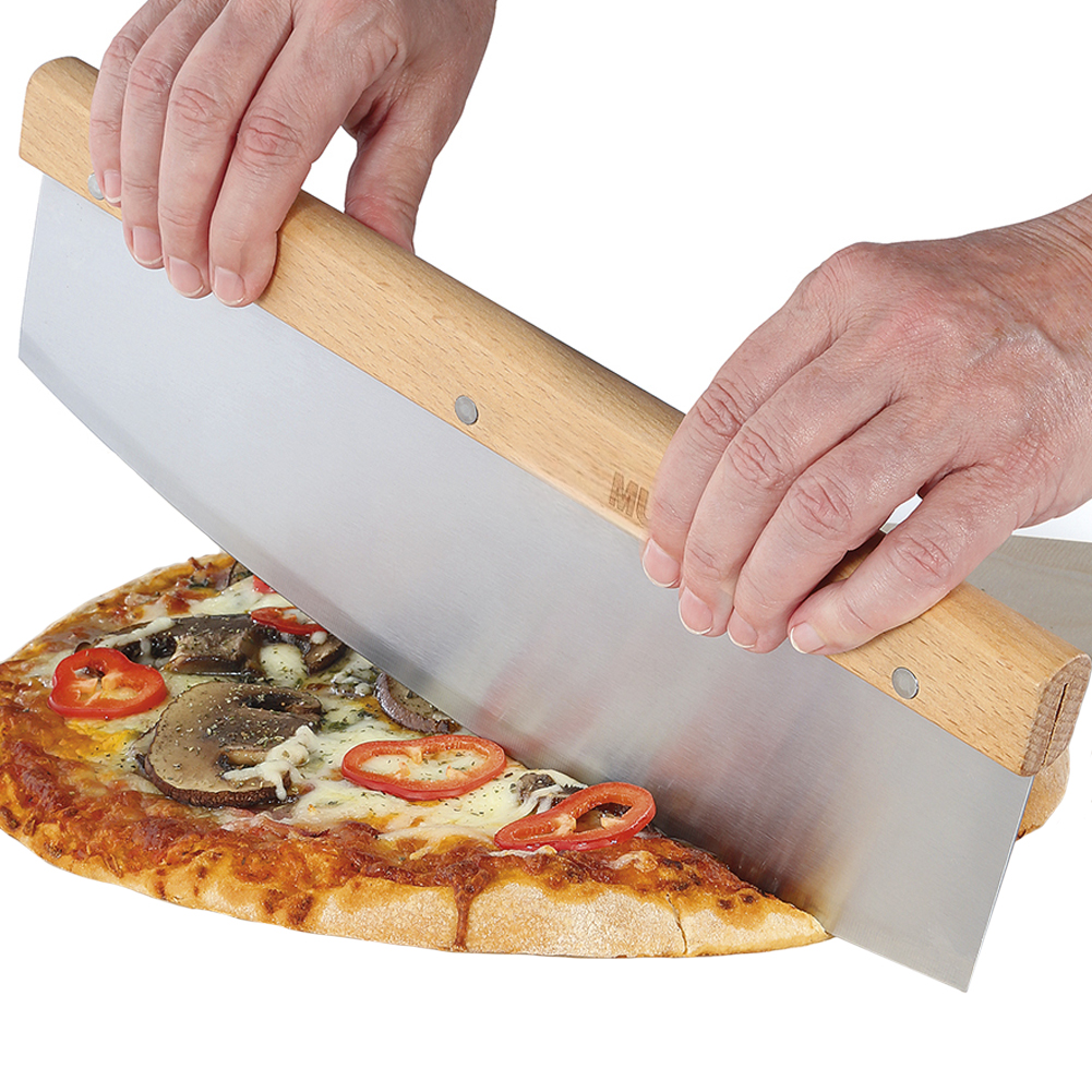 Taglierina Taglia Pizza Robusto con Manico in Legno Antibatterico Lama Acciaio (1)