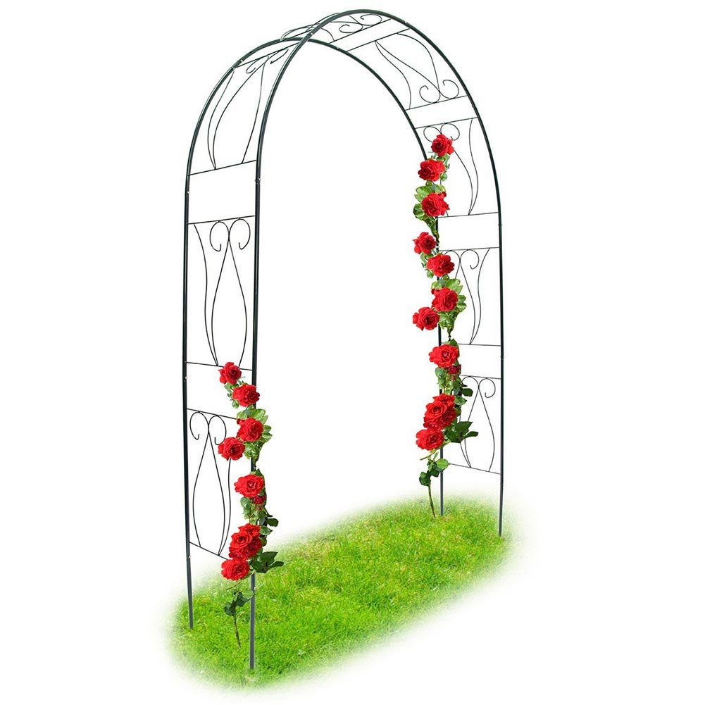 Arco da Giardino per Rose Piante Rampicanti Decorazione in Metallo Altezza 233cm