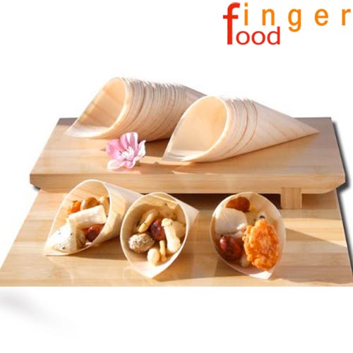 Set 12 Coni Finger Food In Fibra Di Pioppo Catering Aperitivo 22,5 X 15,5 Cm