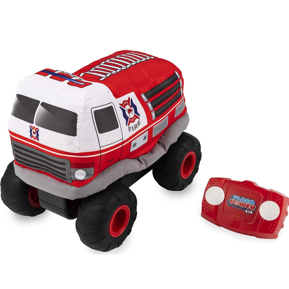 Camion dei Pompieri Radiococmandato Peluche Plush Power Giocattolo Bambini Rosso