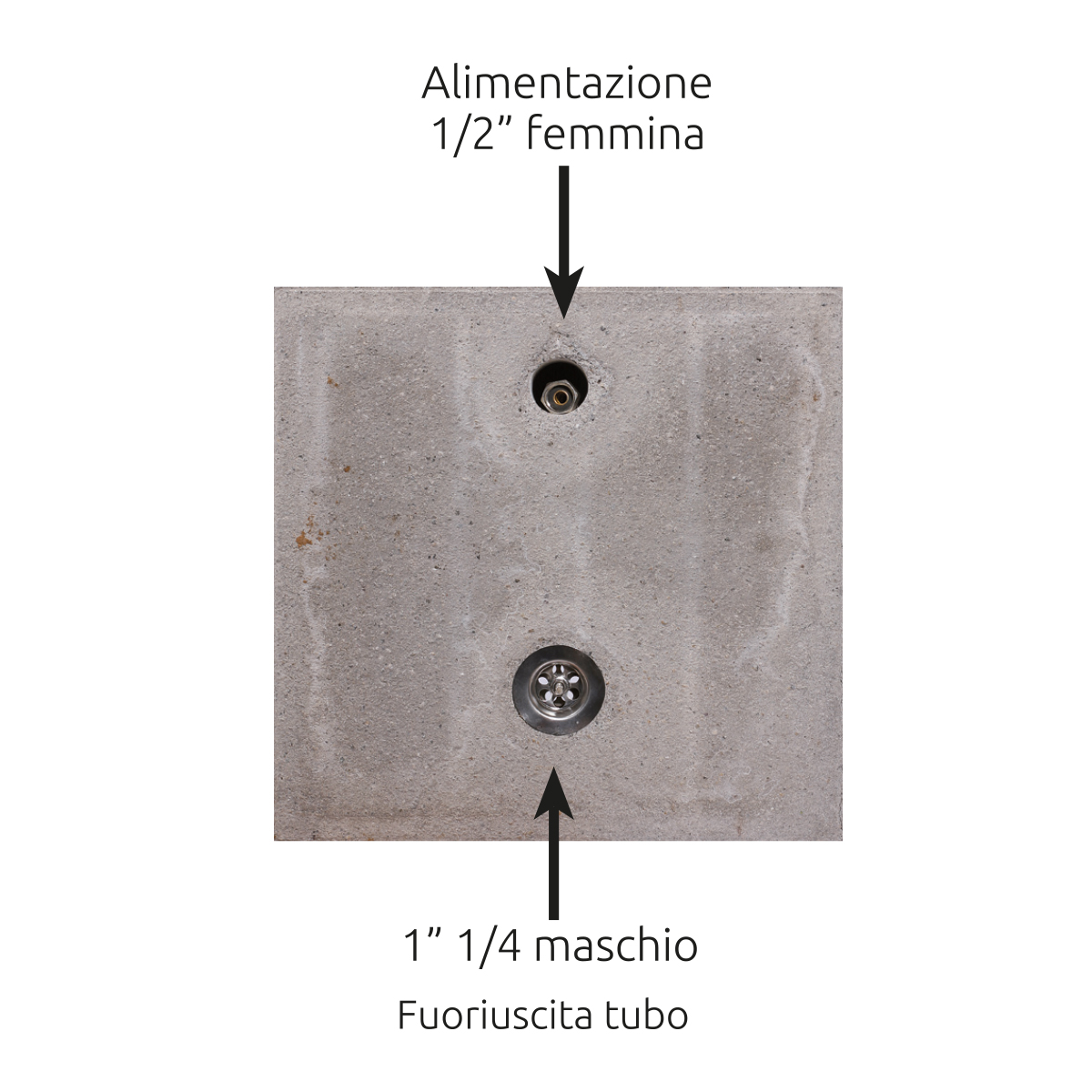 Fontana da Giardino con Rubinetto Vaschetta e Base Ruggine Made in Italy 42/QVR