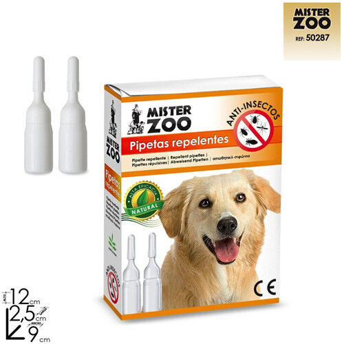 Confezione 2 x 2,8 ml Fialette Repellenti Anti Insetti per Cani Pulizia Cane