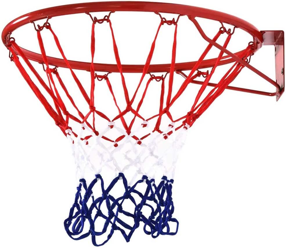 Canestro Basket Palla Canestro Regolamentare da Parete 45 cm in Metallo con Rete