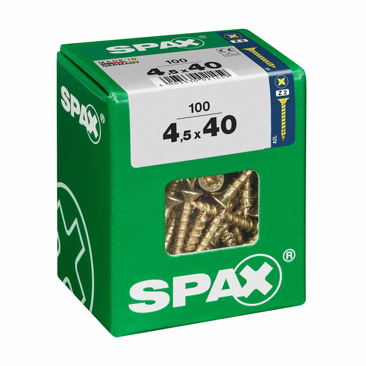 Scatola a viti SPAX Vite per legno Testa piatta (4,5 x 40 mm)