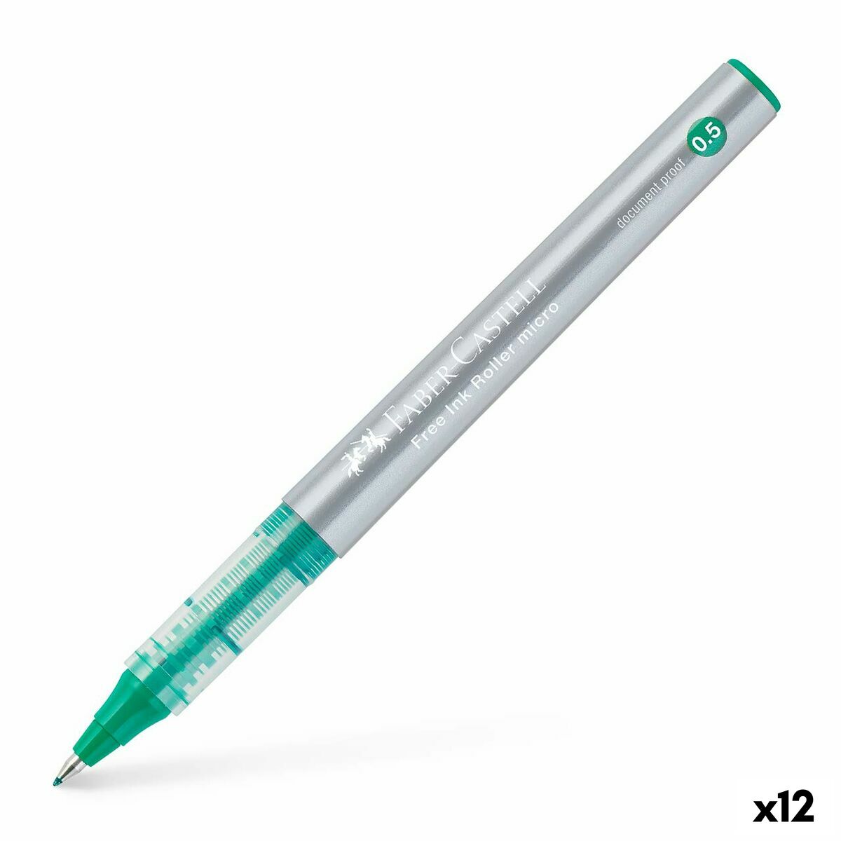 Penna a inchiostro liquido Faber-Castell Roller Free Ink Verde 0,5 mm (12 Unità)