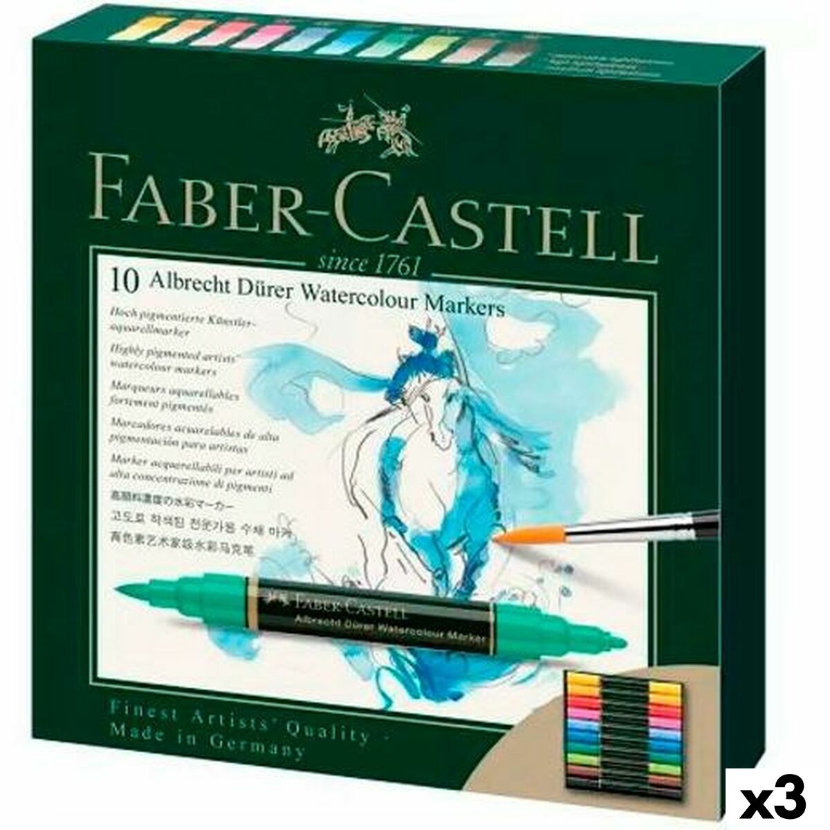 Set di Pennarelli Faber-Castell Acquerelli Confezione (3 Pezzi)
