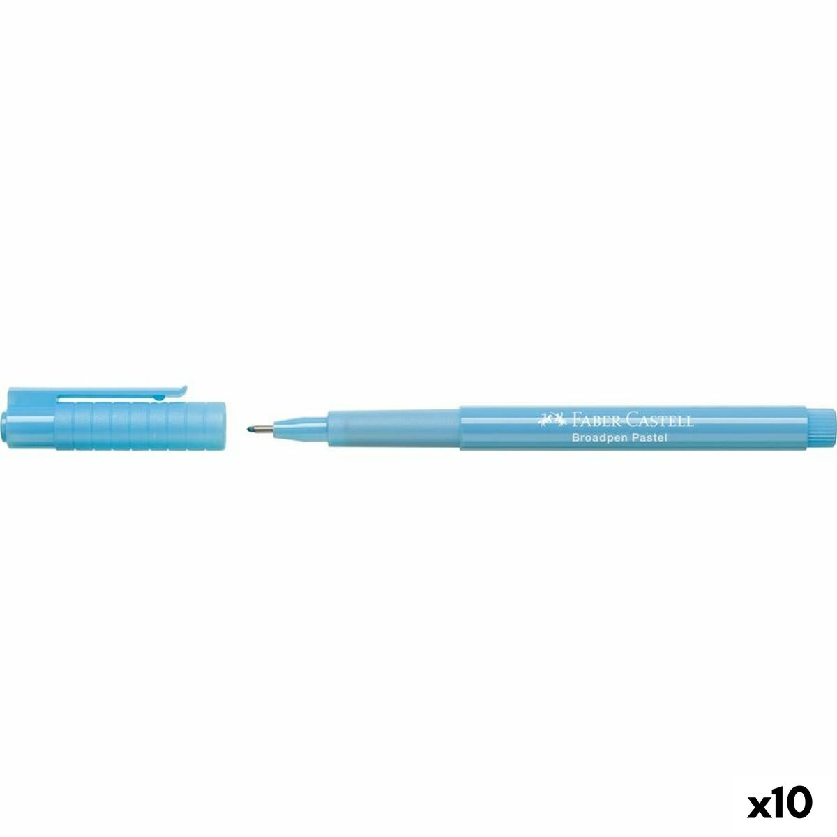Marcatore permanente Faber-Castell Broadpen Pastel Blu Pastello (10 Unità)