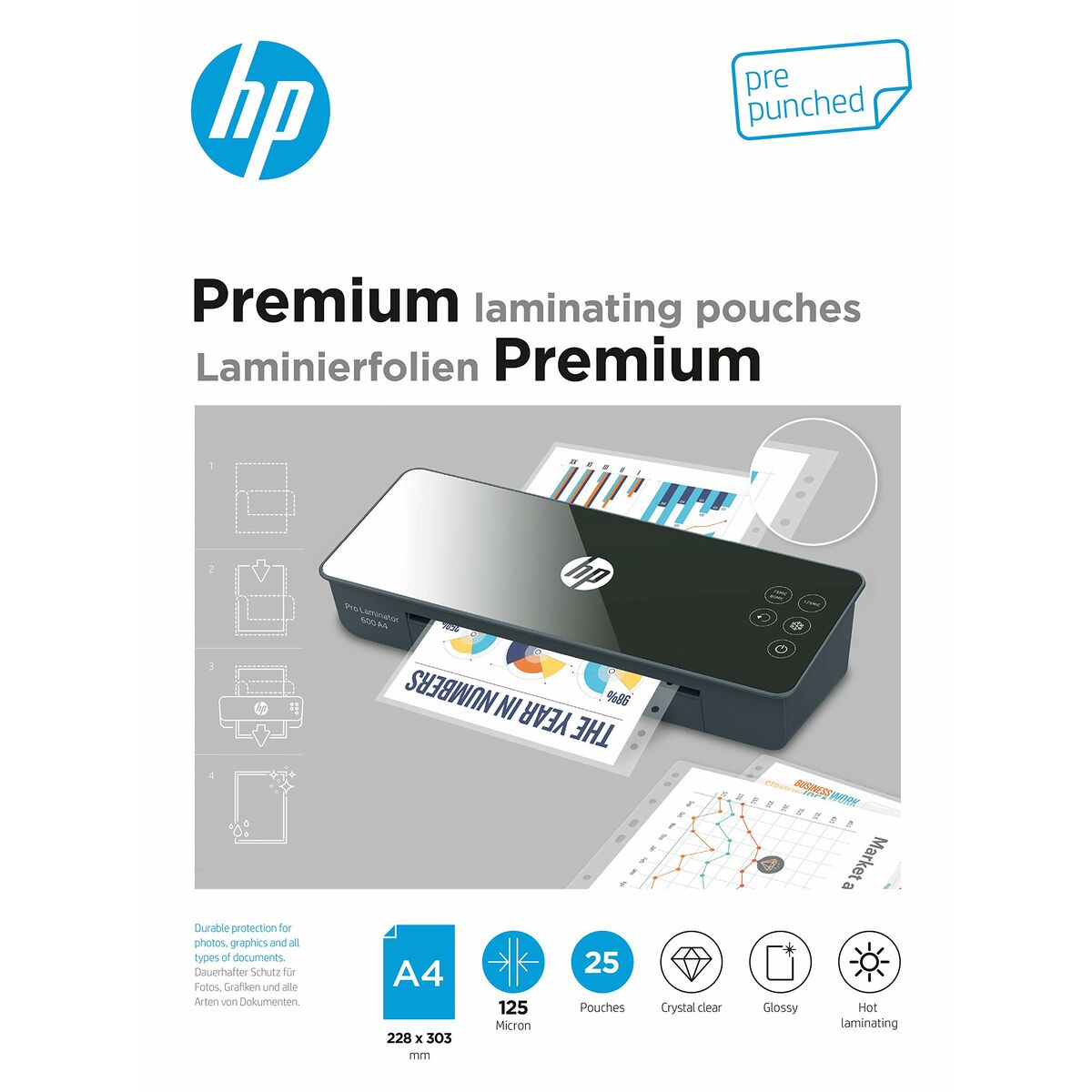 Custodie da plastificare HP Premium 9122 (1 Unità) 125 mic