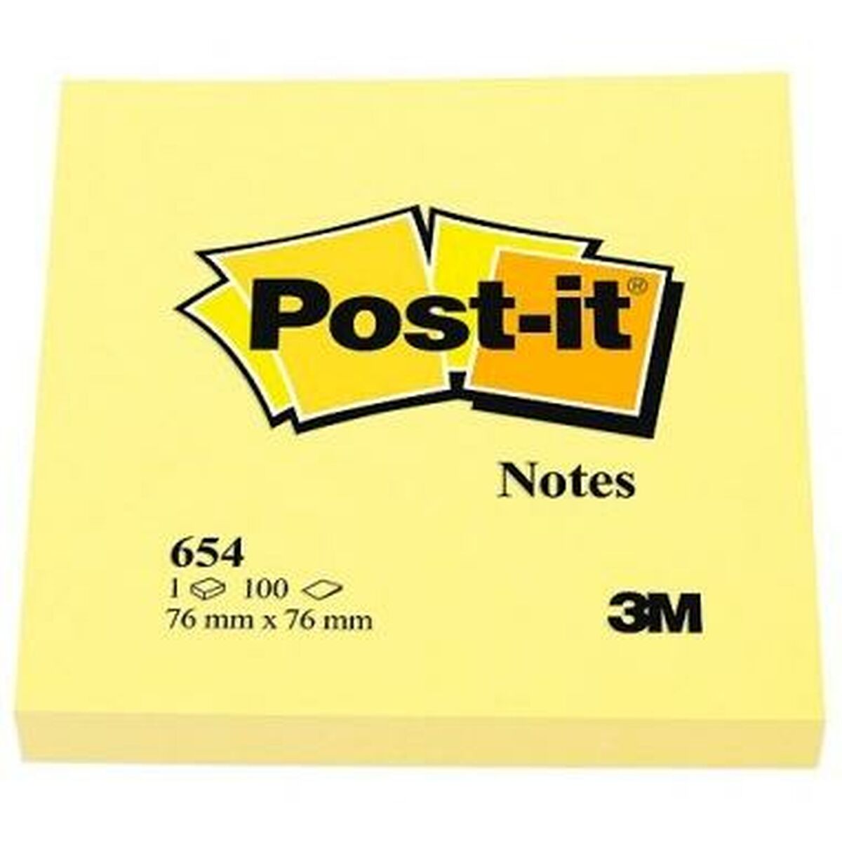 Note Adesive Post-it CANARY YELLOW Giallo 7,6 x 7,6 cm 24 Pezzi 76 x 76 mm