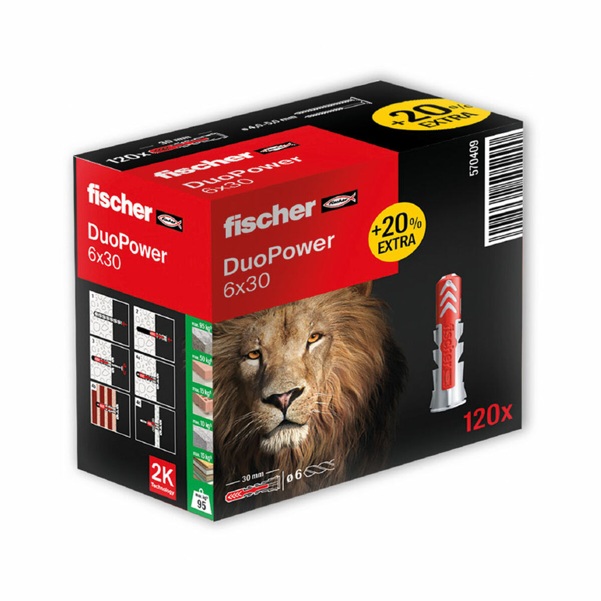 Tacchetti Fischer DuoPower 570409 6 x 30 mm (120 Unità)
