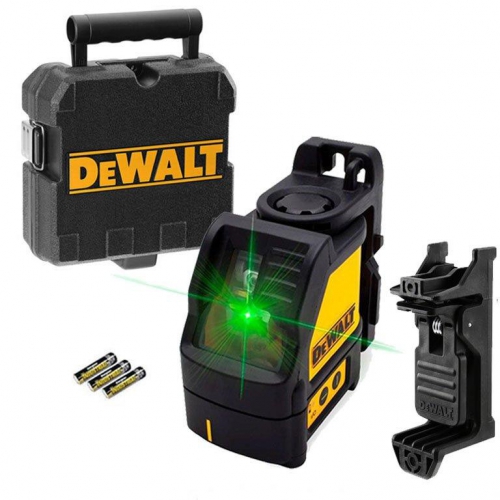 DeWalt Livella laser fino a 30 mt. o 100 mt. con rilevatore portatile a batterie AA linea orizzontale e verticale DW088CG