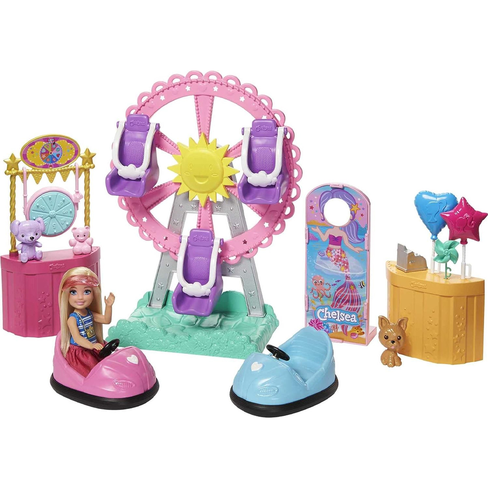 Barbie Playset Luna Park Club Chelsea e Bambola con Accessori Parco Divertimenti