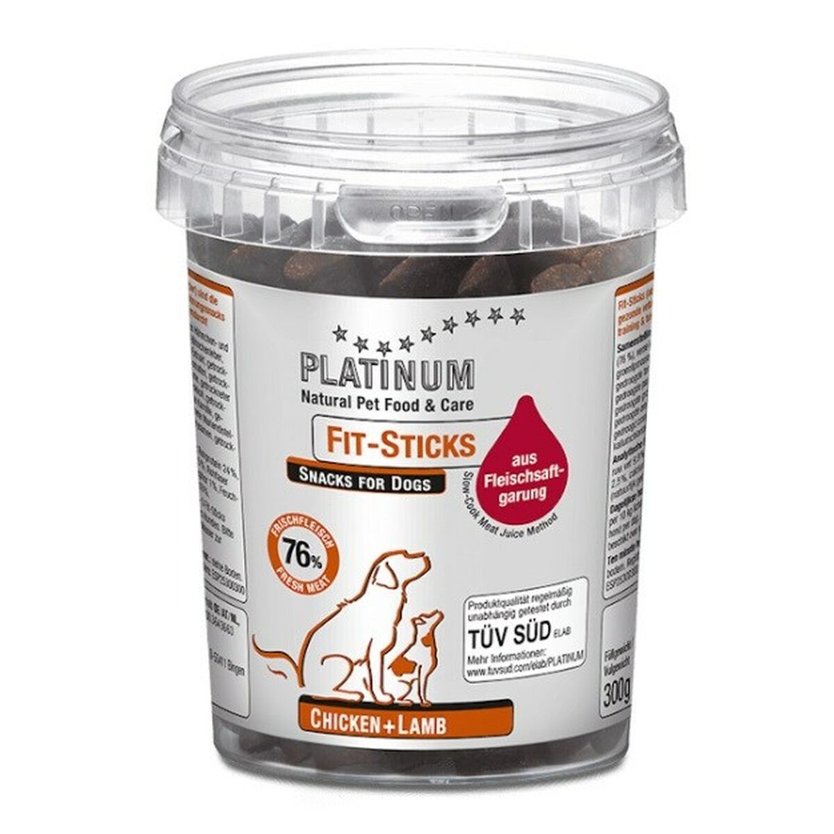 Snack per Cani Platinum Fit-Sticks Chicken + Lamb 300 g Pollo Agnello