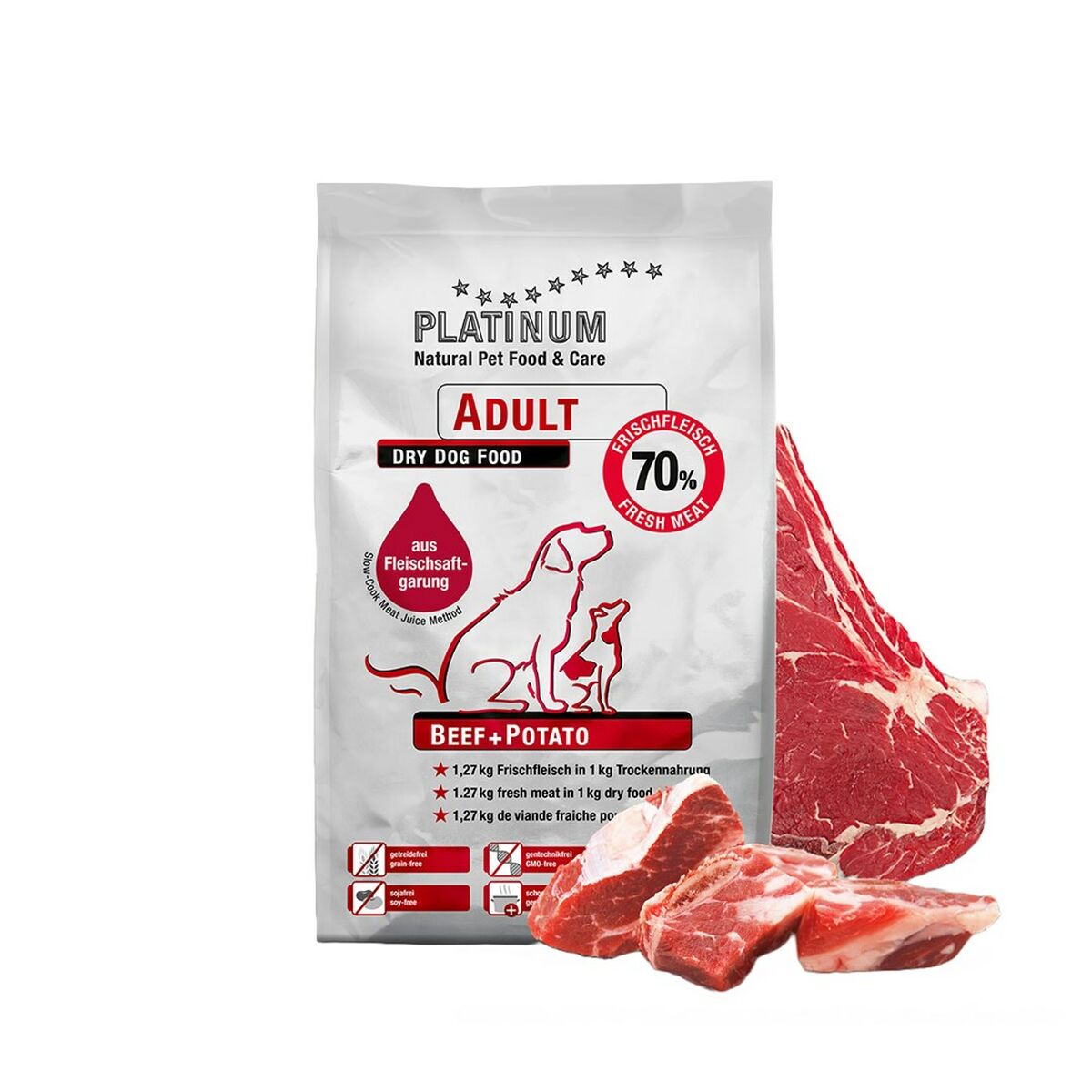 Io penso Platinum Adult Beef + Potato Adulto Carne di vitello 1,5 Kg