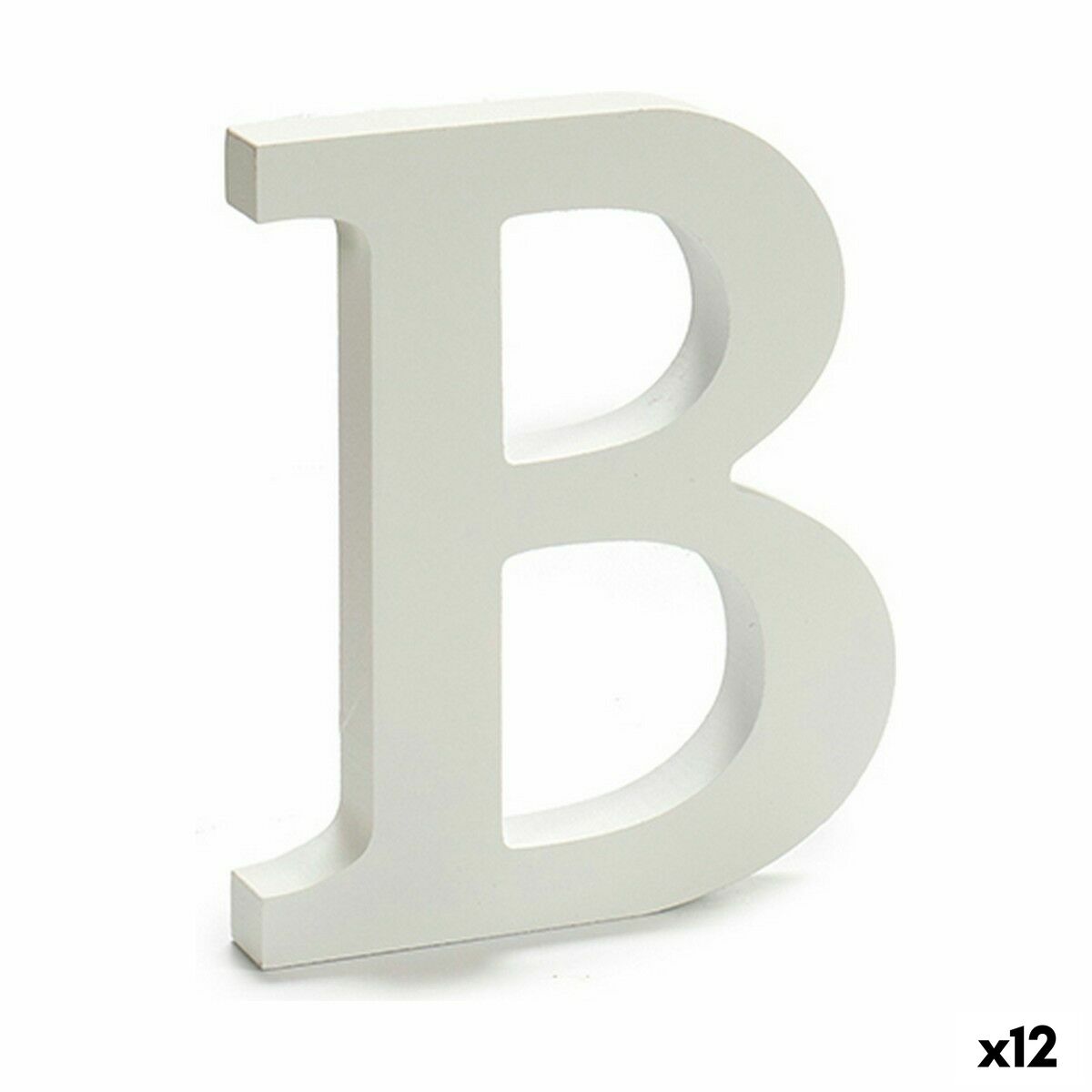Lettera B Legno Bianco (1,8 x 21 x 17 cm) (12 Unità)
