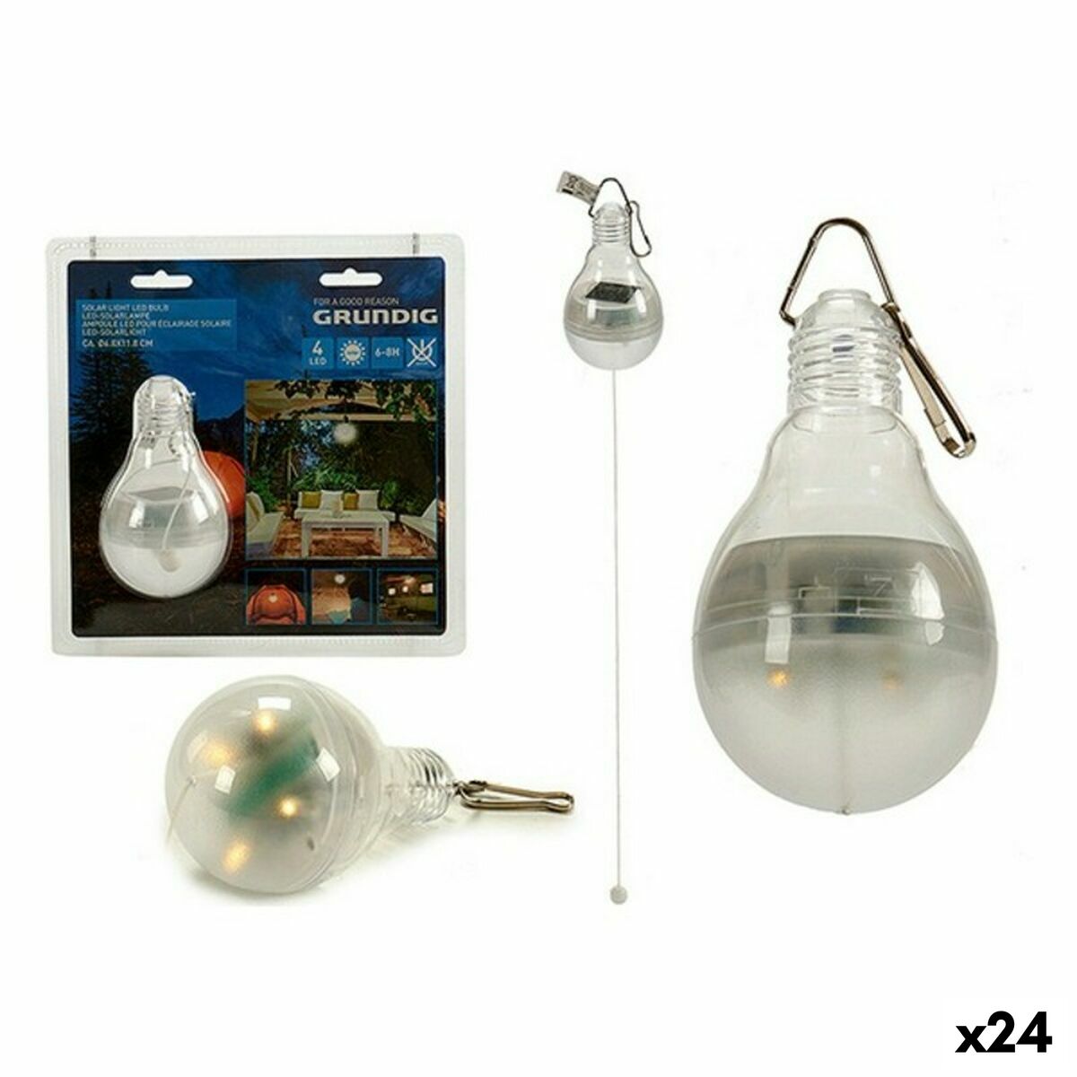 Lampadina LED Grundig Lampada ad energia solare (7 x 12 x 7 cm) (24 Unità)