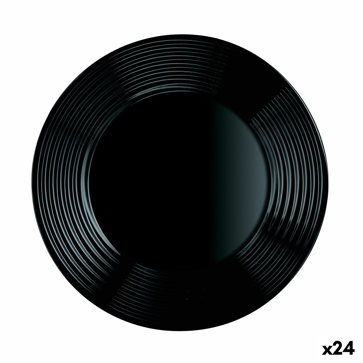 Piatto da pranzo Luminarc Harena Negro Nero Vetro 25 cm (24 Unità)