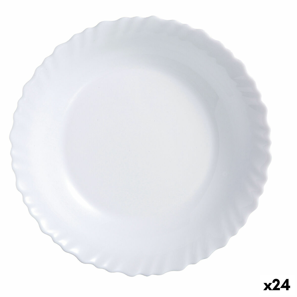 Piatto da pranzo Luminarc Feston Bianco Vetro 25 cm (24 Unità)