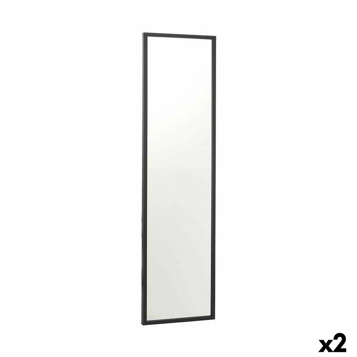 Specchio da parete 30 x 120 cm Nero Legno MDF (2 Unità)