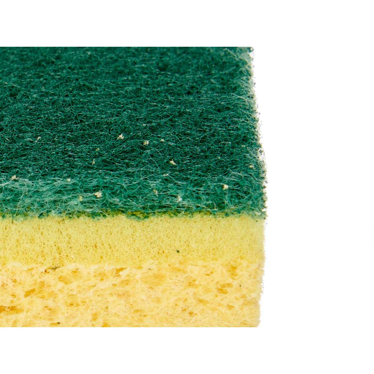 Set di spugne Verde Giallo Cellulosa Fibra abrasiva (10,5 X 6,7 X 2,5 cm) (26 Unità)