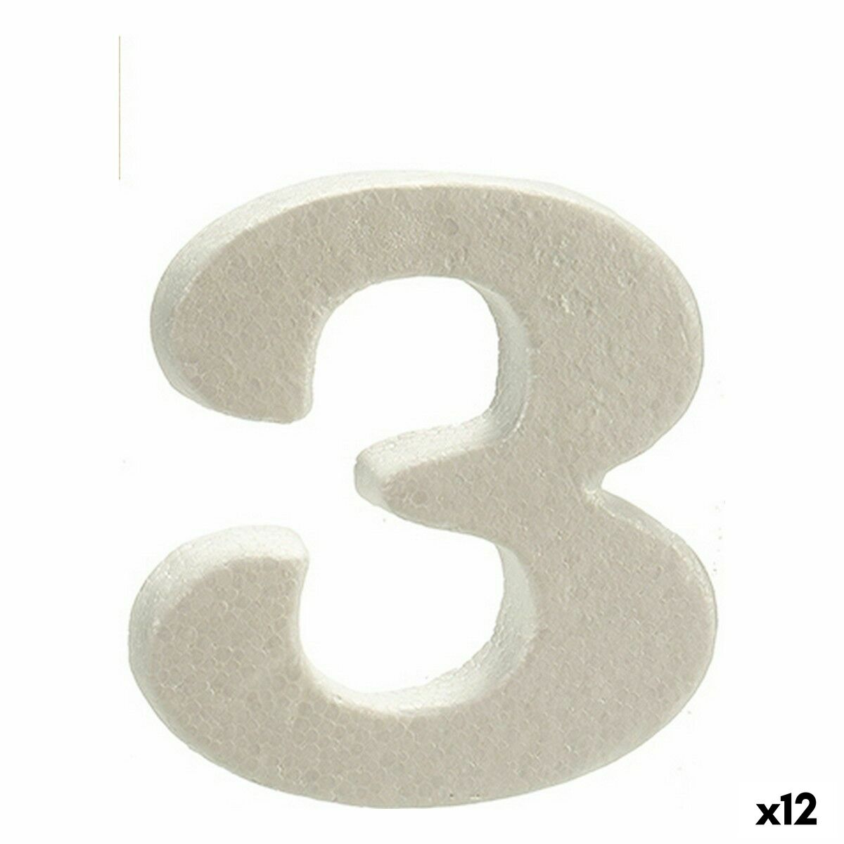 Numeri 3 Bianco polistirene 2 x 15 x 10 cm (12 Unità)