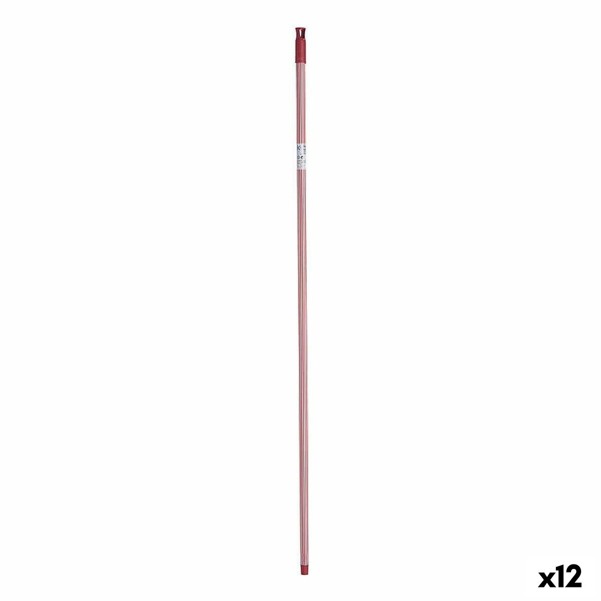 Mazza per la Scopa Righe 2,3 x 130 x 2,3 cm Rosso Metallo (12 Unità)