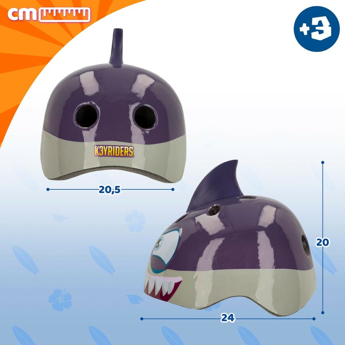 Casco per Bambini K3yriders Shark 52-55 cm (4 Unità)