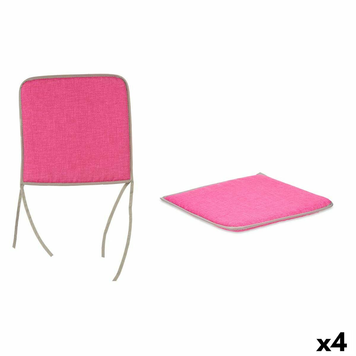 Cuscino per sedie Rosa 38 x 2,5 x 38 cm (4 Unità)
